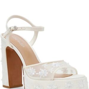 Steve Madden Cream Floral Heeled Sandals